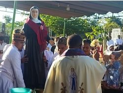 Ratusan Umat Katolik Ikuti Misa Pemberkatan Gua Maria Mater Dolorosa Biara Camelian di Desa Oeltua